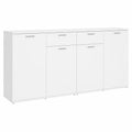 ACAGALA Sideboard mit 4 Türen und 2 Schubladen – Moderner Aktenschrank für Wohn- und Schlafzimmer, 160x36x75 cm, Weiß