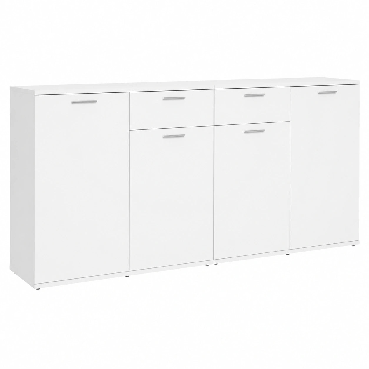 ACAGALA Sideboard mit 4 Türen und 2 Schubladen – Moderner Aktenschrank für Wohn- und Schlafzimmer, 160x36x75 cm, Weiß