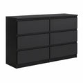 Moderne Kommode mit Hochglanz-Schubladen in Schwarz - 138,6 x 78,5 x 39 cm - Vielseitiges Sideboard für Wohn- und Schlafzimmer