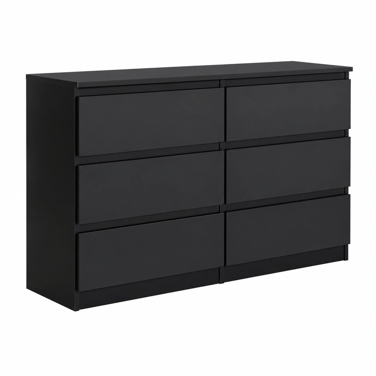 Moderne Kommode mit Hochglanz-Schubladen in Schwarz - 138,6 x 78,5 x 39 cm - Vielseitiges Sideboard für Wohn- und Schlafzimmer