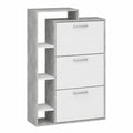 Vicco Schuhschrank Orlando, Weiß-Beton, 80 x 128,3 cm, 3 Fächer, Schuhaufbewahrung