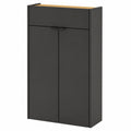 Moderner Schuhschrank Grau mit Eiche Akzent, Platzsparend 56cm