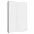 Moderner FORTE OZZULA Mehrzweck-Schwebetürenschrank weiß, ideal für Flur und Abstellraum, 120x190,5x42 cm