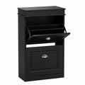 Moderner Schuhschrank mit 2 Klappen und verstellbaren Fächern, platzsparend für Flur und Diele, Schwarz, 54x82x24cm