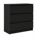 Moderne Schwarze Kommode aus Holzwerkstoff, 80x35x76 cm, für Wohnzimmer und Flur