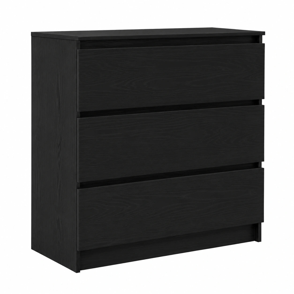 Moderne Schwarze Kommode aus Holzwerkstoff, 80x35x76 cm, für Wohnzimmer und Flur
