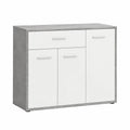 Schuhschrank DEUSTO mit 3 Türen und 1 Schublade, Betonoptik/Weiß, ideal für Flur