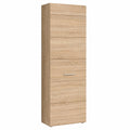 Schmaler Kleiderschrank 55 cm, 1-türig mit Regal und Stange, Sonoma Eiche Dekor