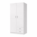 Rustikaler Kleiderschrank in Altholz-Design, 80x52x180 cm, Weiß