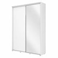 Moderner Kleiderschrank mit Spiegel und Schiebetüren - 150x242x45 cm - Weiß ZUZA 01