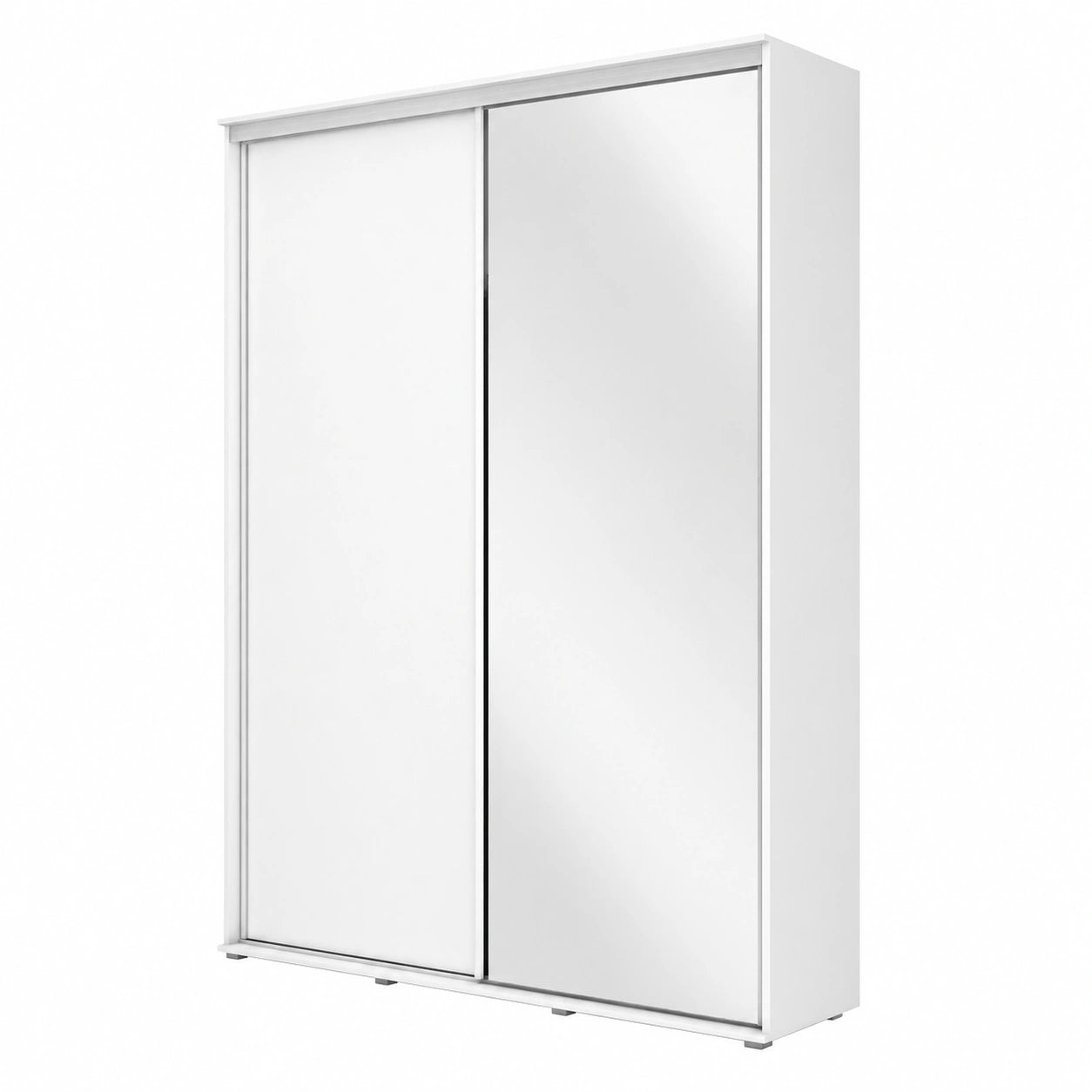 Moderner Kleiderschrank mit Spiegel und Schiebetüren - 150x242x45 cm - Weiß ZUZA 01