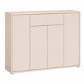 Moderner Schuhschrank mit 4 Türen und Schublade, Kaschmir Beige, 144x99x35 cm