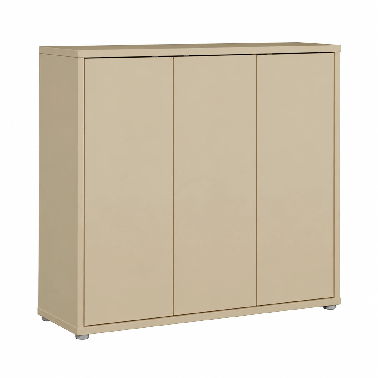 Moderner Schuhschrank 3-türig in Buttergelb, 109,2 x 99,1 x 34,9 cm