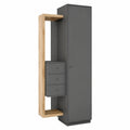 Moderne Wandgarderobe in Eichenoptik mit Spiegel, 80x210x40 cm, Anthrazit