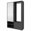 Moderne Garderoben-Kombination Raldento mit Spiegel und Schuhschrank, anthrazit