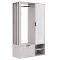 MODERNISTA Garderoben Set 100x33x190 cm mit Spiegel - Flurgarderobe in Kaschmir mit Regalböden und Haken