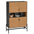 SoBuy Schwarzer Mehrzweckschrank für Küche und Wohnzimmer - 84x132x40cm