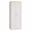 Landhaus-Garderobenschrank in Lärche und Eiche San Remo – Viel Stauraum, Maße: 76 x 201 x 39 cm