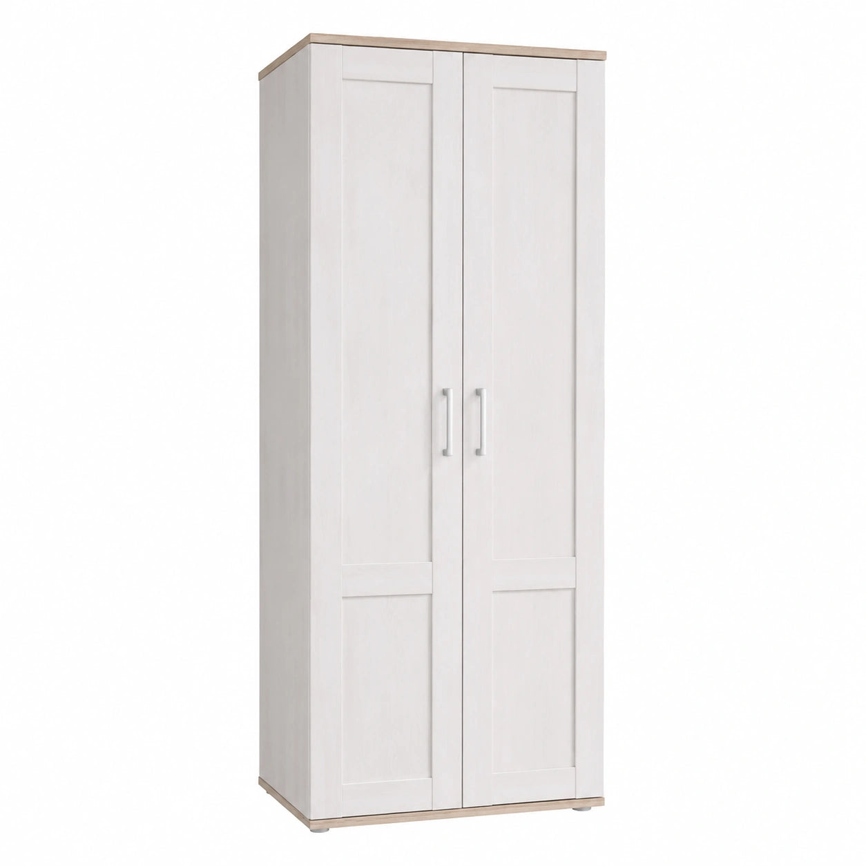 Landhaus-Garderobenschrank in Lärche und Eiche San Remo – Viel Stauraum, Maße: 76 x 201 x 39 cm