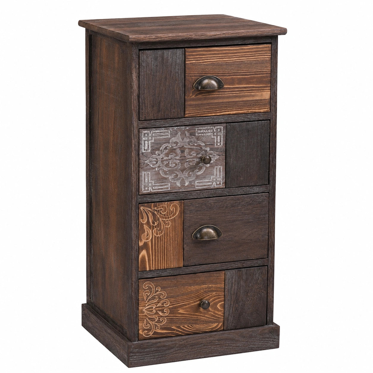 CARO-Möbel Kommode MARA im Vintage Shabby Chic mit 4 Schubladen
