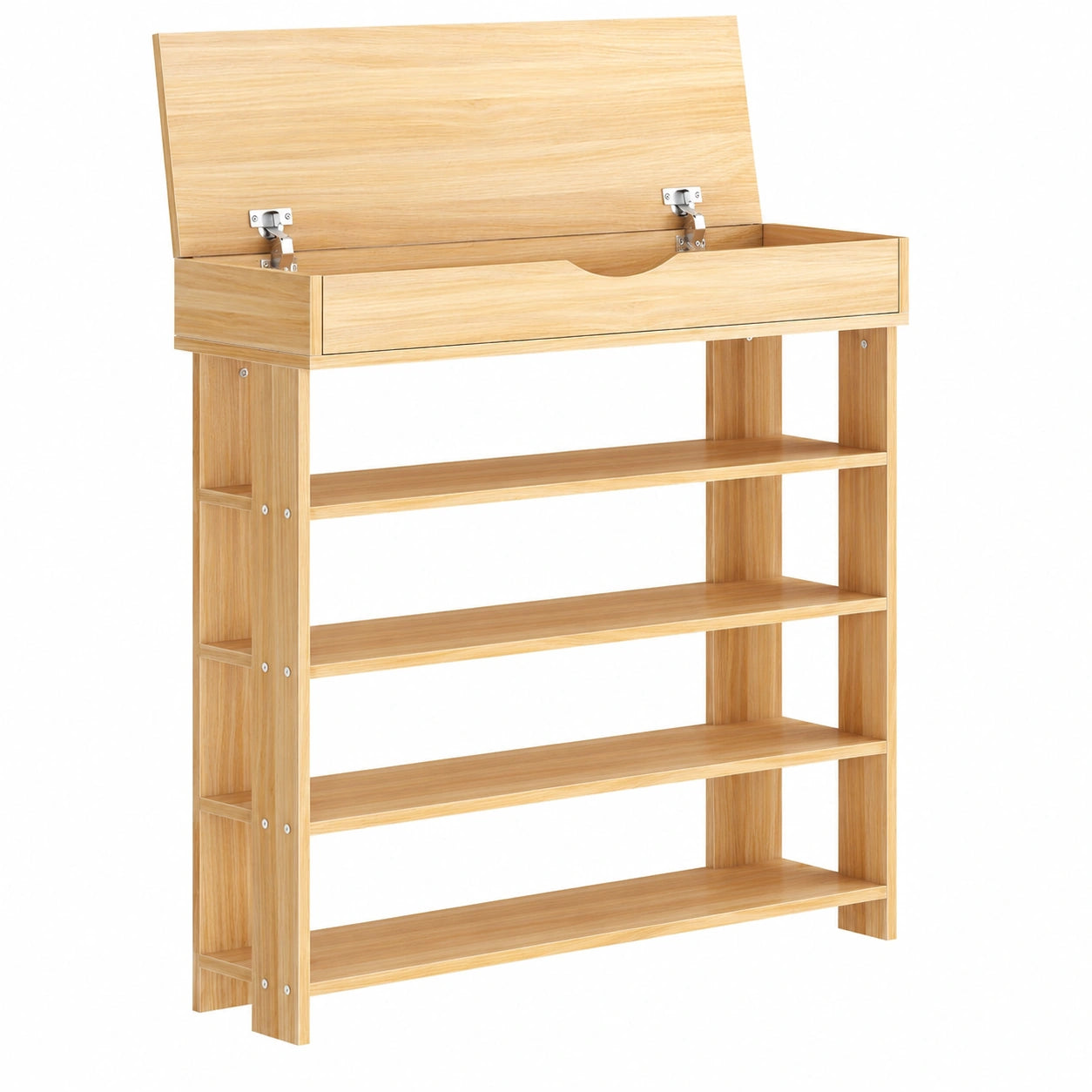 Schuhregal für Flur, 5 Ebenen, Eiche, 75x30x94 cm