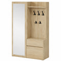 Moderne Garderoben-Set in Sonoma Eiche, 3-teilig: Spiegel-Schrank, Garderobenpaneel mit Ablage & Schuhschrank, 100 cm