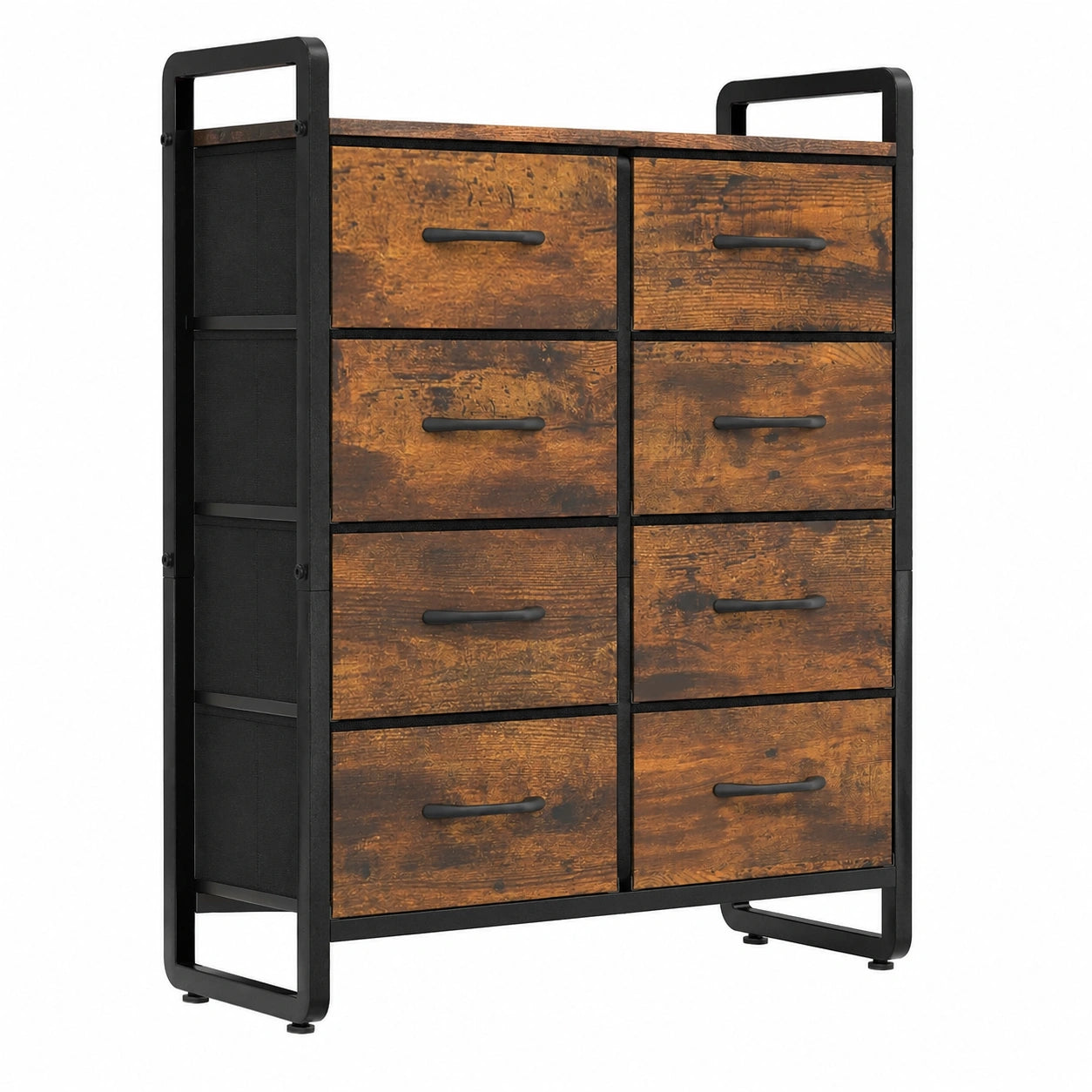 HOKEEPER Stoffkommode mit 8 Schubladen, Holzplatte, Schrank für Schlafzimmer, Flur und Büro